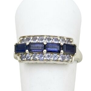 sterling silver amethysts cubic zirconia ring - GM249